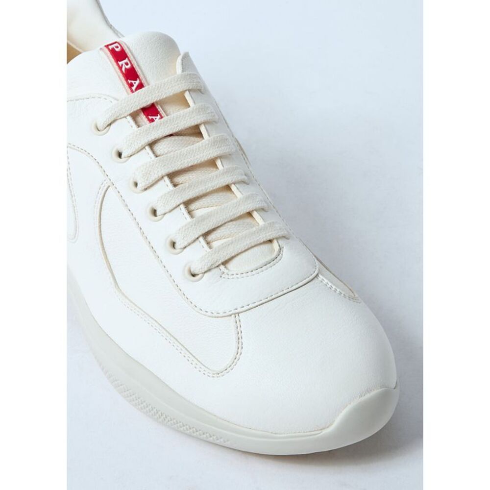 Prada Men Leather Low-Top Sneakers - Picture 3 of 7